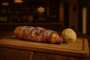 Xuixo de crema a la brasa